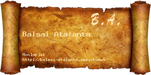 Balsai Atalanta névjegykártya